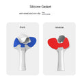 Red and blue plastic silicone hand grip for Pico 4 VR controller table tennis gameplay