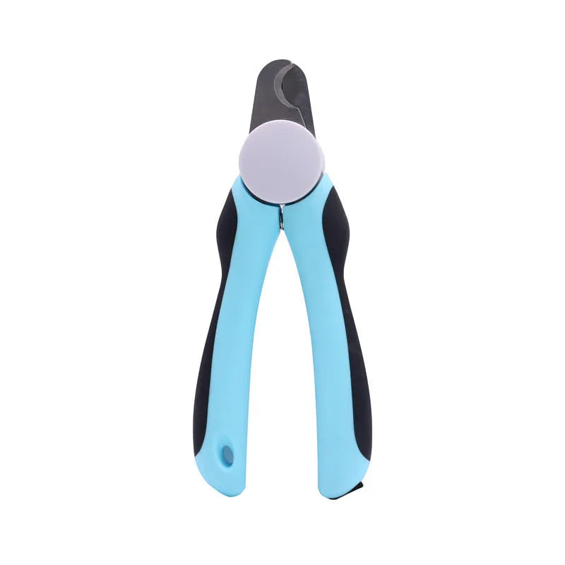 Blue heavy duty dog nail clippers with safety guard for large dogs and thick nails.