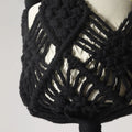Hand-woven minimalist flower pot in polyester cotton with net pocket design