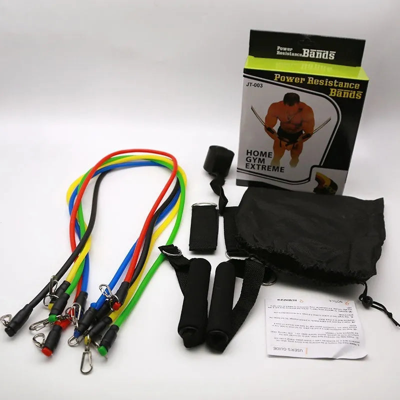 Multi-functional door sports 11-piece set with pulling rope and ABS construction
