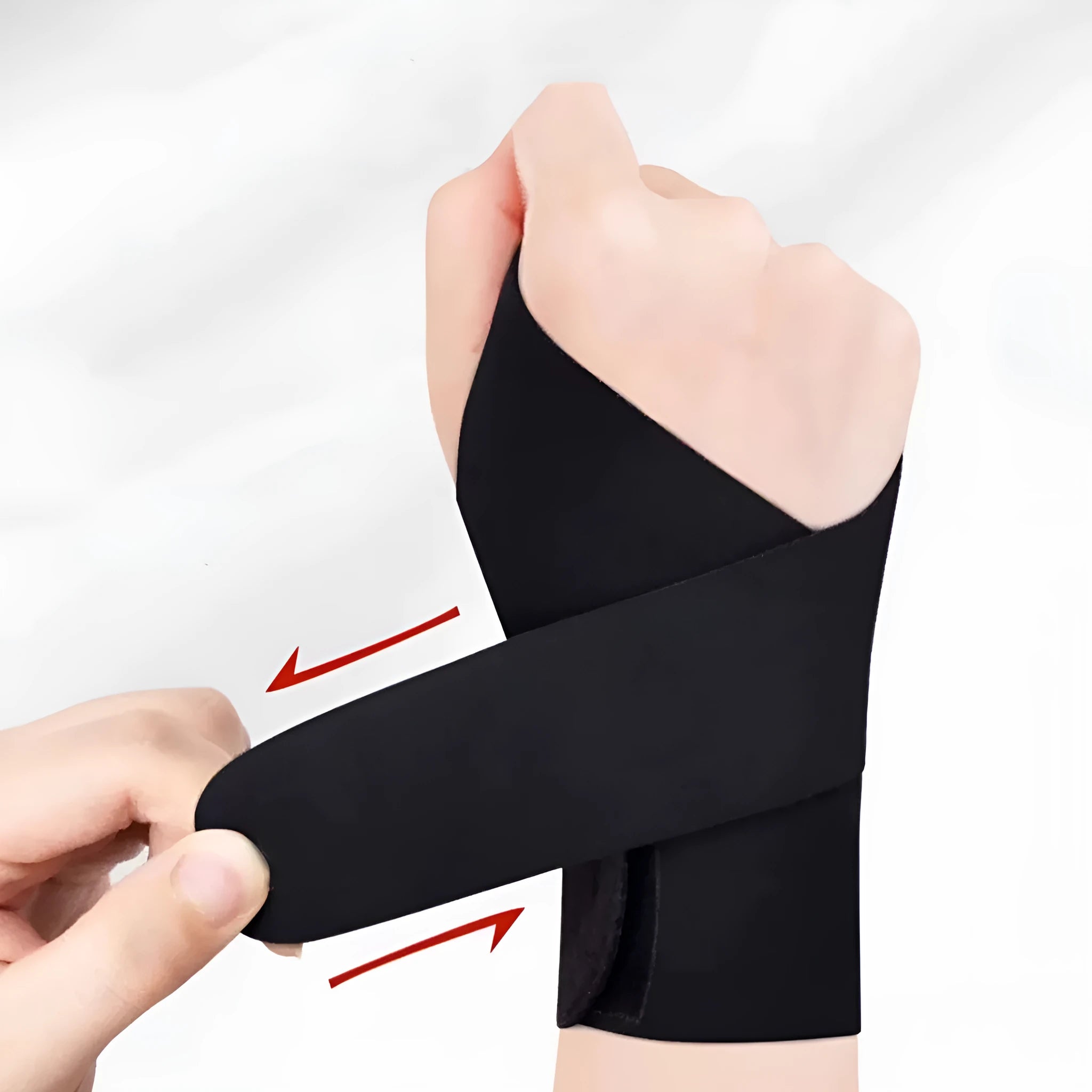 Adjustable athletic wristguards in black and skin colour for sports wrist protection
