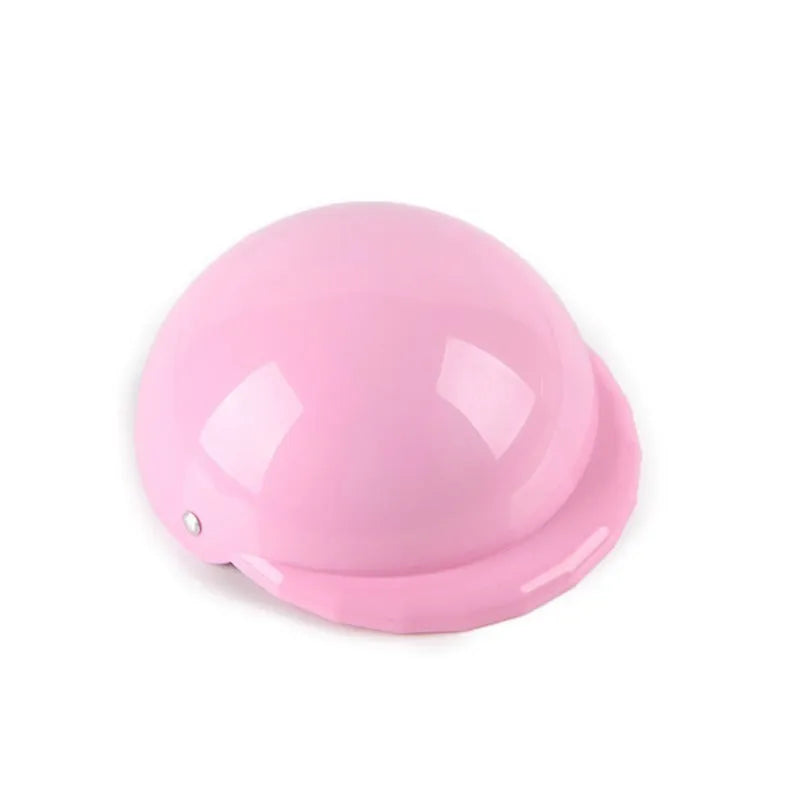 Plastic motorcycle cap helmet for dogs in solid colour with three size options