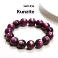 Natural purple lepidolite crystal bracelet with polished round beads in various size options