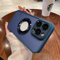 Magnetic frosted iPhone 15 case in multiple colours showing shockproof construction and magnetic attachment points