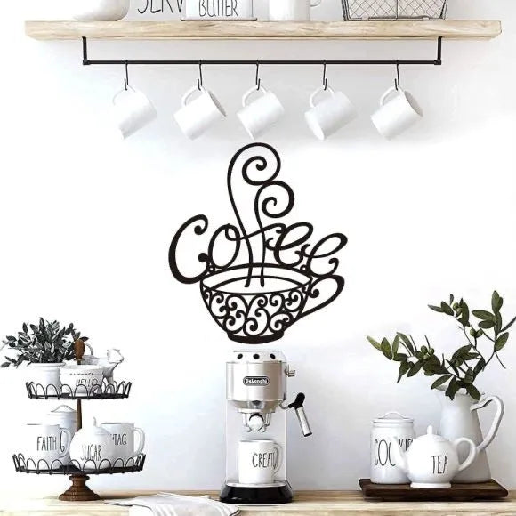 Black iron English letter silhouette wall ornament measuring 26cm by 28cm