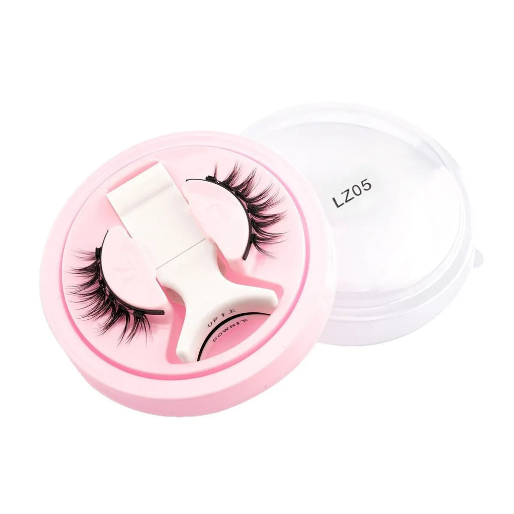 Reusable waterproof false eyelashes with glue-free application showing 0.6mm-1.1mm thickness range