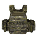 Men's polyester camouflage tactical vest in army green for outdoor shooting sports and training