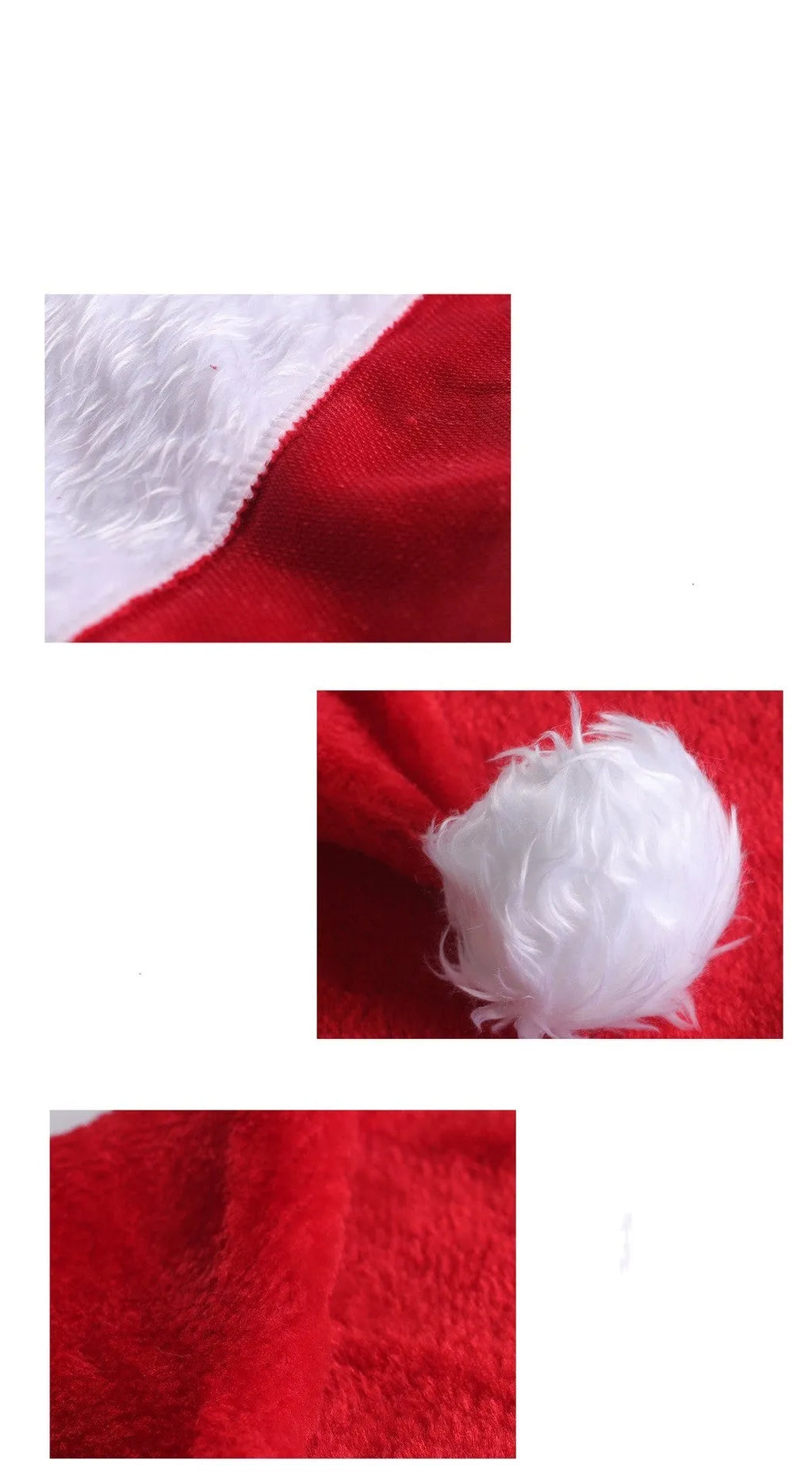 Red and white plush Santa hat with LED lights glowing in multiple colours on stretch spandex material