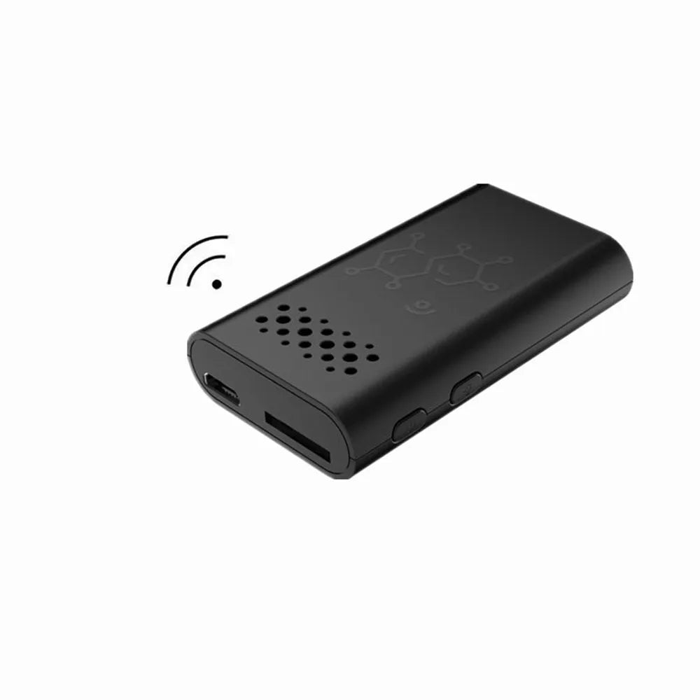 Black indoor WiFi smart security camera with 1080p HD video for baby monitoring