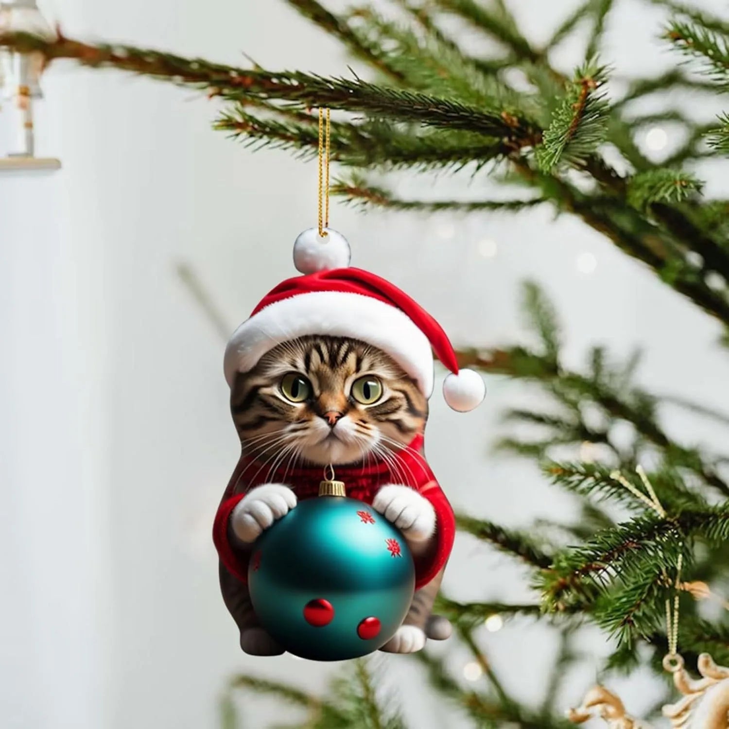 Christmas creative kitty car hanging ornament in acrylic material for vehicle interior decoration