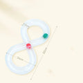 Blue and white cat turntable track ball toy with rotating ball stick for self-play.