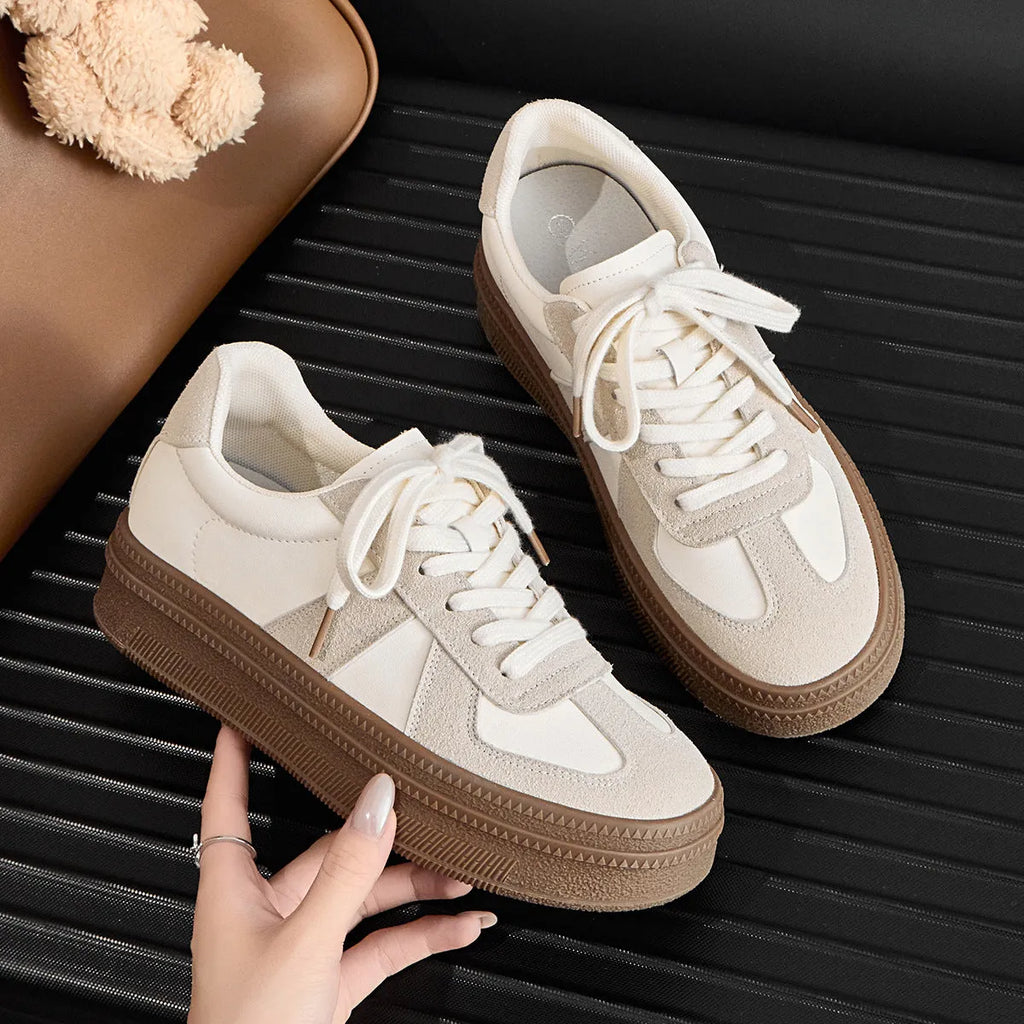 Retro round toe casual board shoes with cross shoulder straps in silver colour