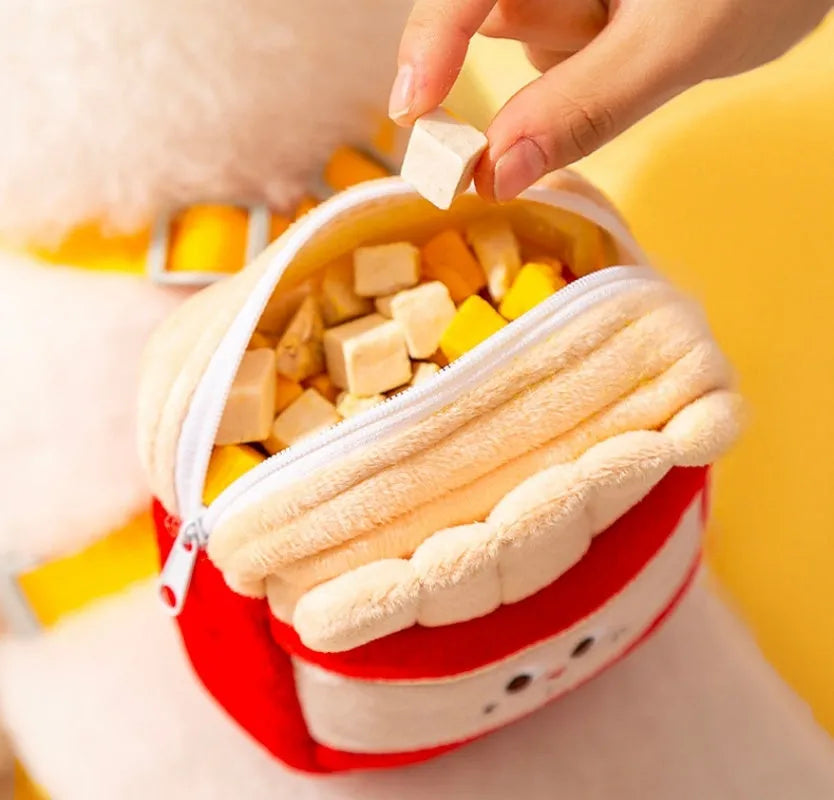 Cartoon hamburger design pet vest leash with adjustable straps and backpack feature