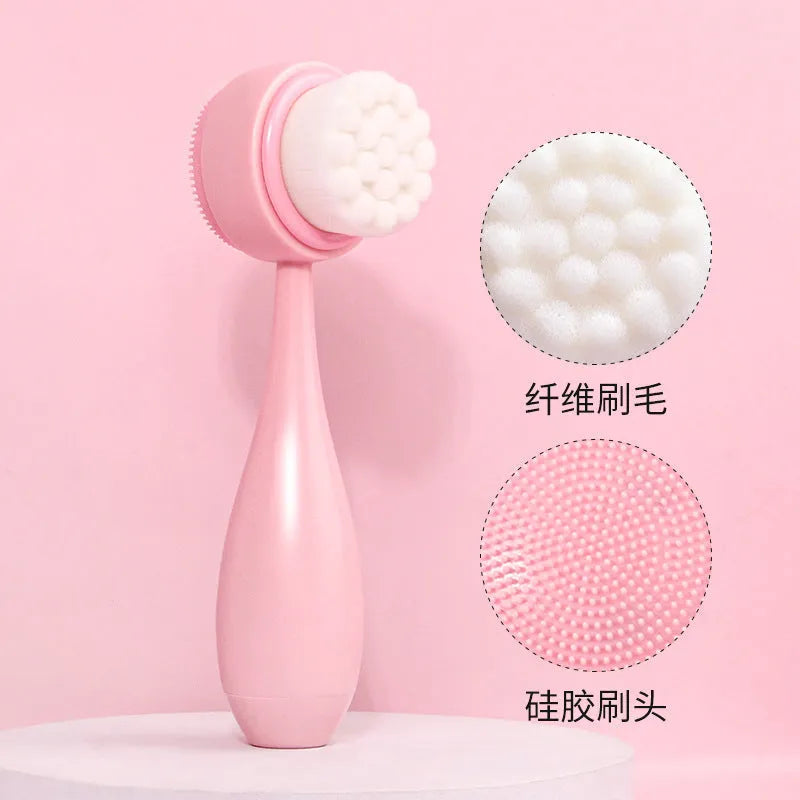 Facial brush set with coral fleece hair band and cleansing brushes in multiple colour options