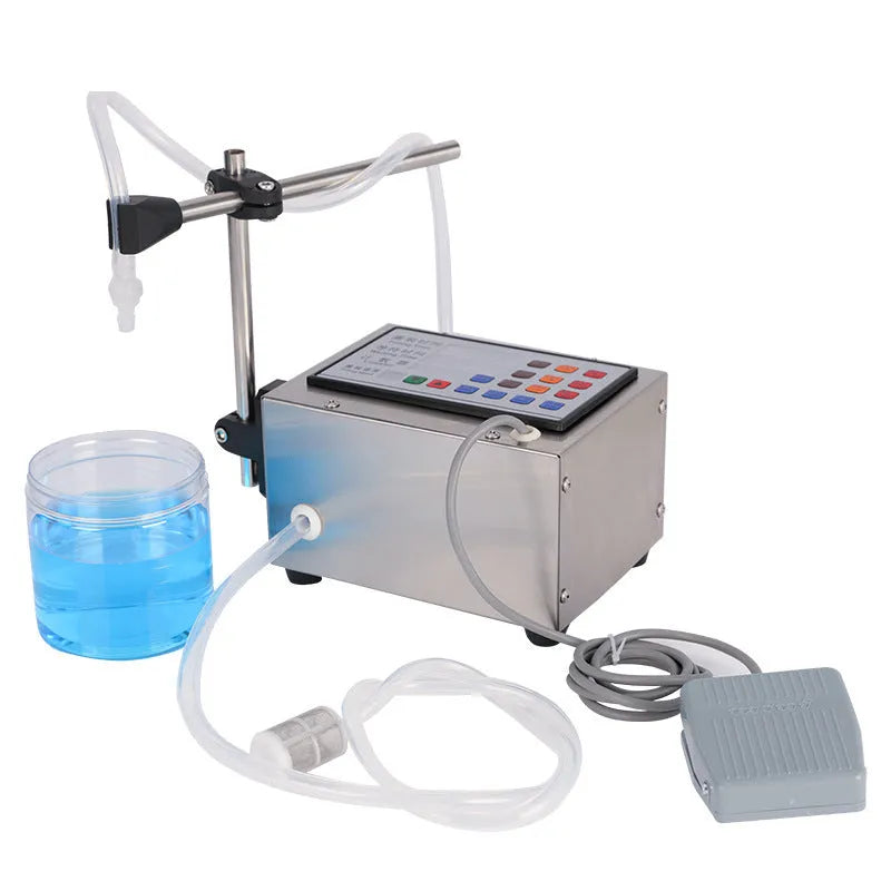 GFK-280 model CNC automatic quantitative liquid filling machine on a benchtop.