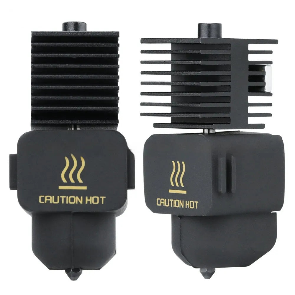 Bambu Lab A1 Mini hardened steel hot end nozzle assembly with black silicone sleeve