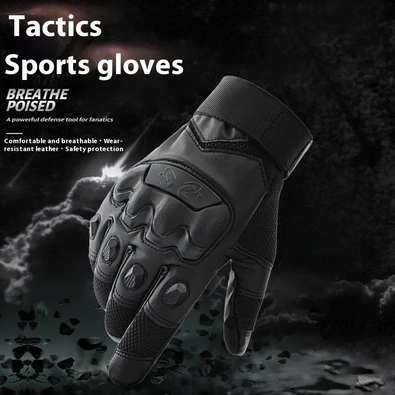 Men's tactical training gloves with touch screen fingertips in black, green or yellow colours