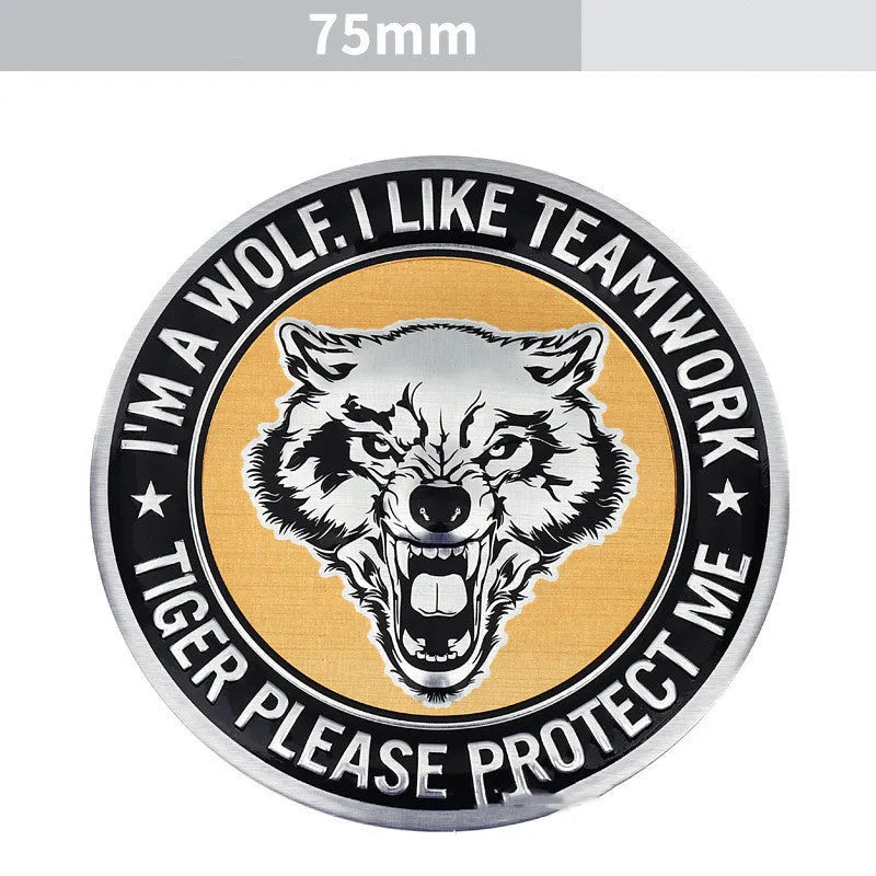 Aluminium car body sticker with animal emblem design for vehicle exterior decoration