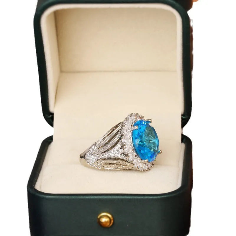 Italian court style hollow brass women's ring with white steel plating showing retro design details