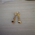 Women's heart-shaped fashion earrings in gold or silver electroplated finish