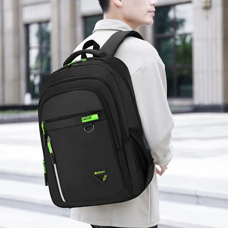 Men's Oxford cloth business computer backpack, 20-35L expandable, 32x14x47cm, black blue orange green