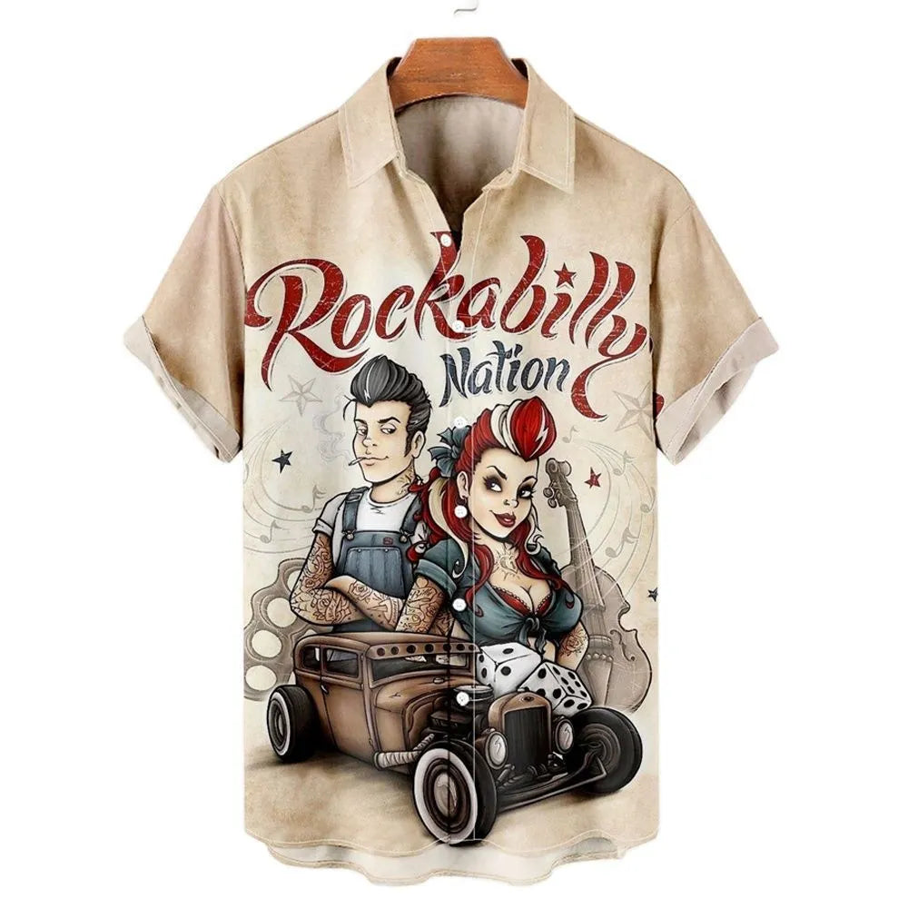 Men's slim fit short sleeve shirt with digital printed floral pattern on polyester fabric in various colours