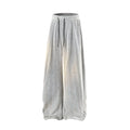 Lightweight fleece-lined straight-leg trousers with elastic waistband in polyester fabric