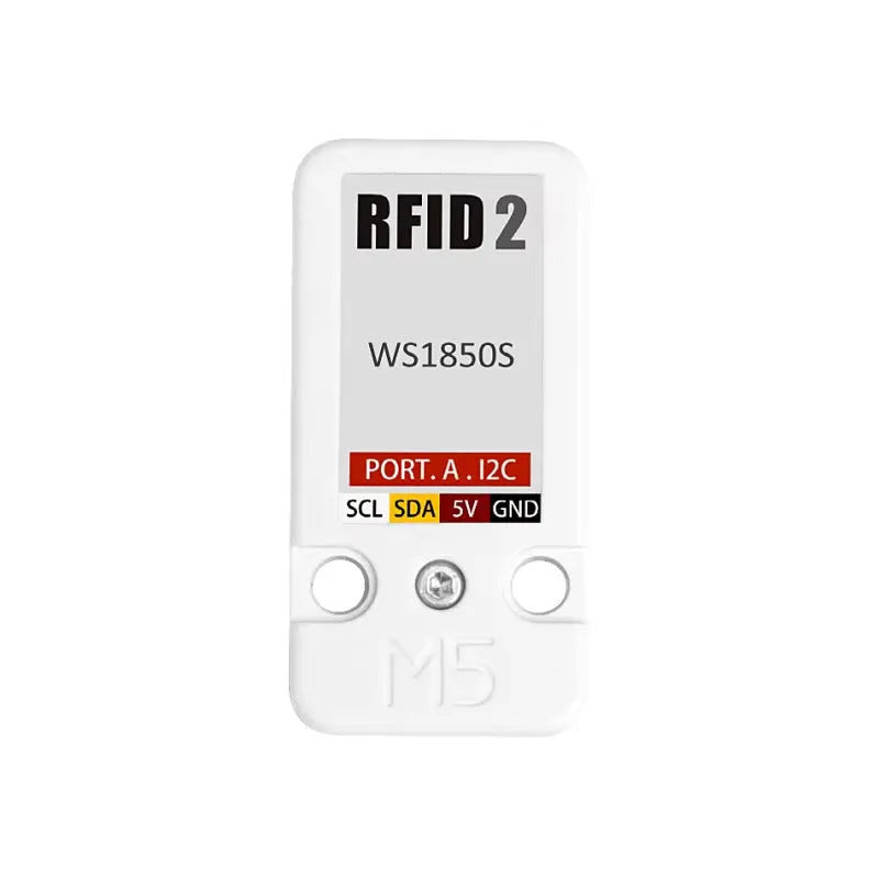M5Stack WS1850S 13.56MHz RFID sensor module with HY2.0-4P connection cable.