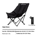 Night black Oxford cloth folding moon chair in camping and beach setting
