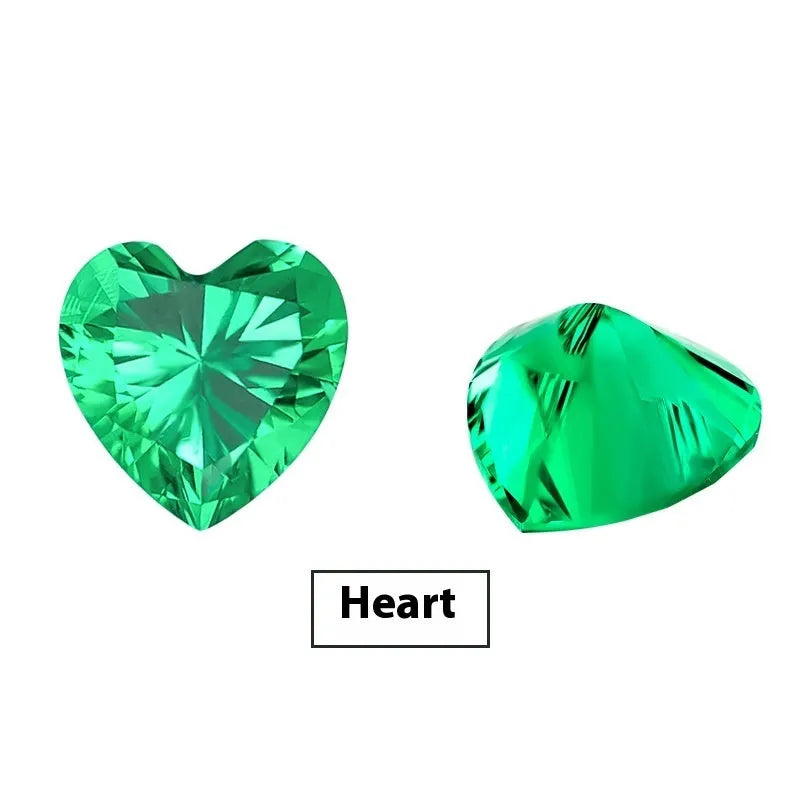 Columbian green cultivated emerald loose stone in round and emerald cut shapes for jewellery making
