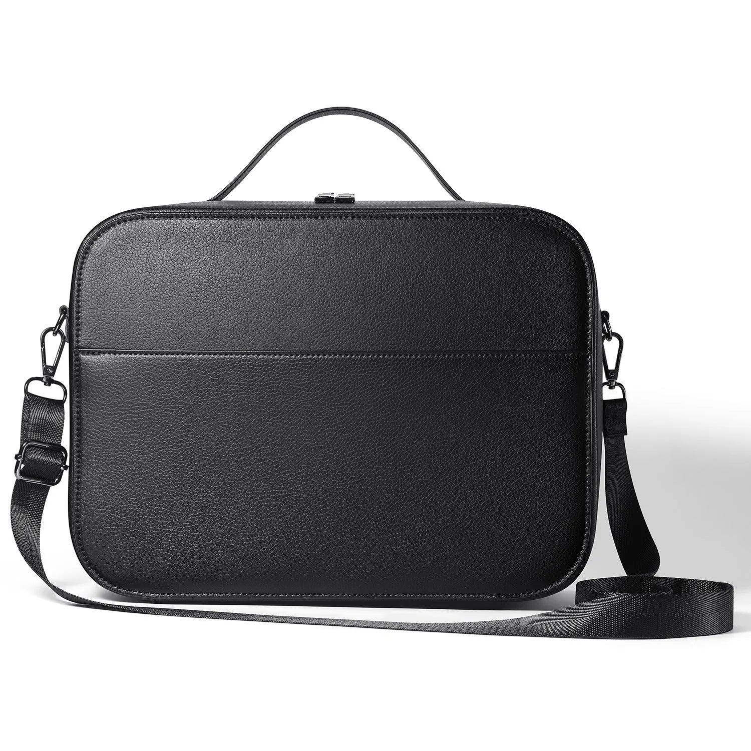 Black superfiber MR glasses storage box for Vision Pro equipment showing dimensions