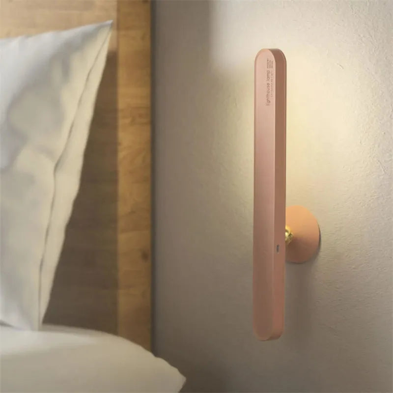Geometric USB desk lamp with magnetic suction base for wall mounting in white colour