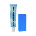 Blue car glass oil film remover with soft sponge applicator for windshield and window cleaning