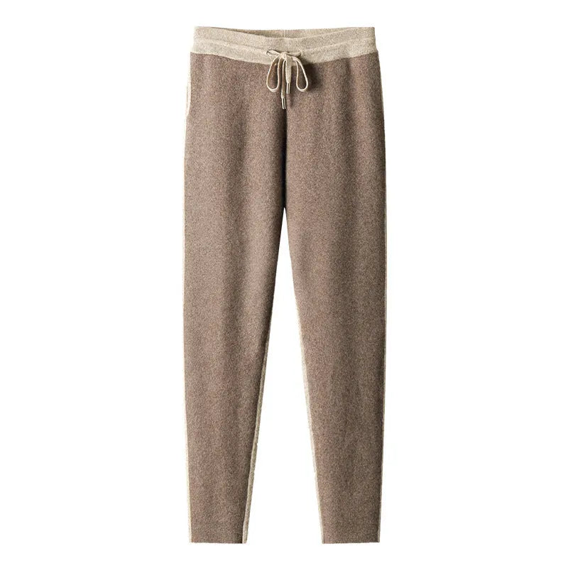 Men's cashmere blend cardigan suit set with half turtleneck top and matching trousers in winter colours