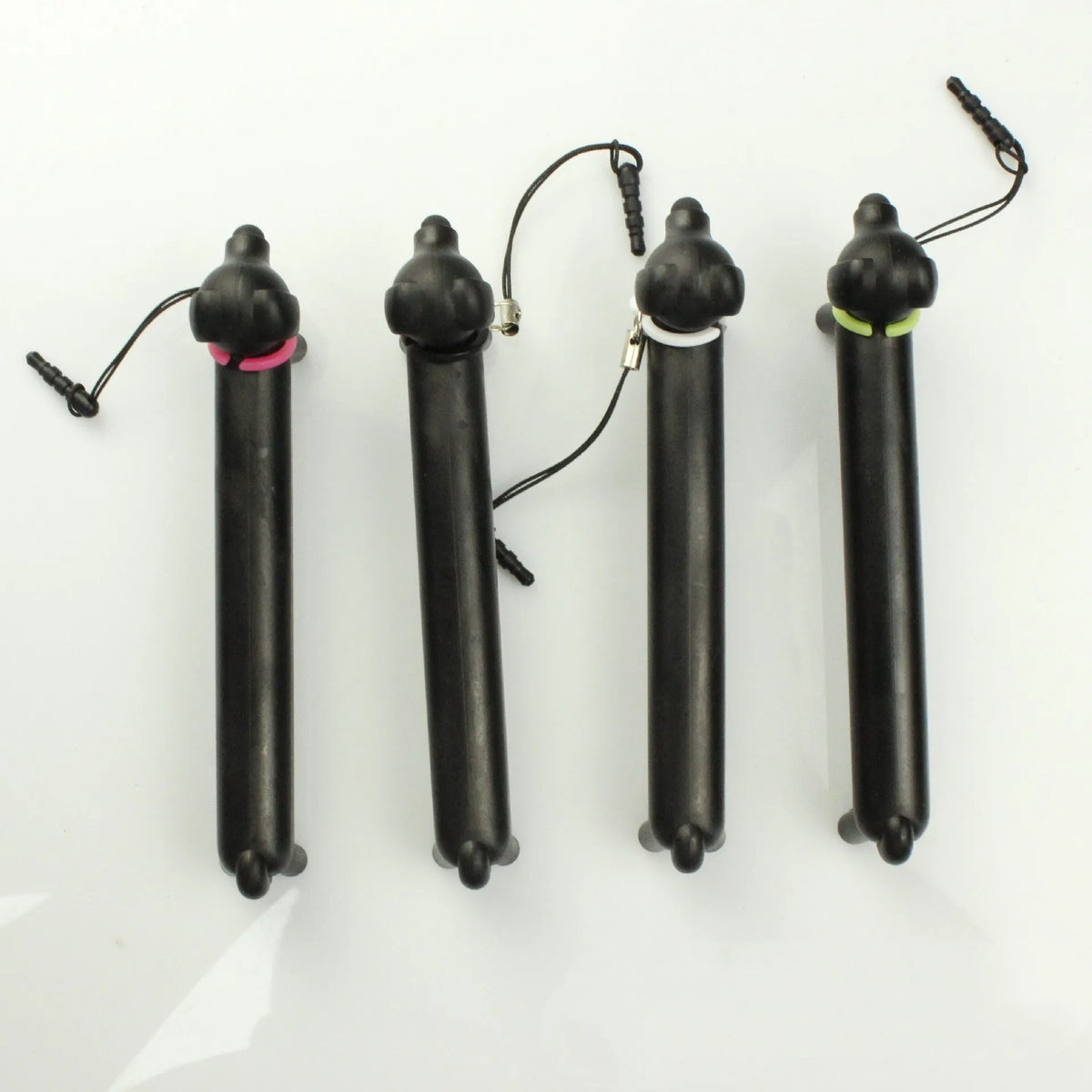 Black puppy-shaped touch screen stylus with extendable design and phone stand functionality