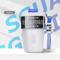 Small stainless steel portable coffee cup in Japanese style, shown in blue, grey, orange, purple, and white colour options.