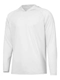 Outdoor UV-protection long sleeve hooded top in polyester for fishing, hiking, and camping