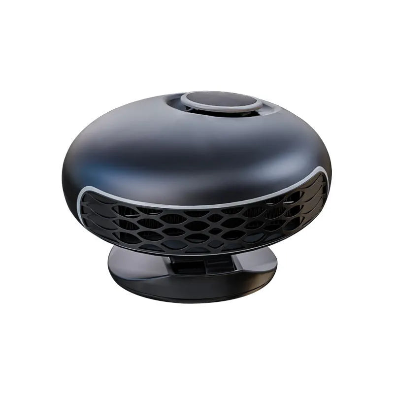 Black ABS plastic car warm air blower heater with power cable for 12V or 24V vehicle defrosting