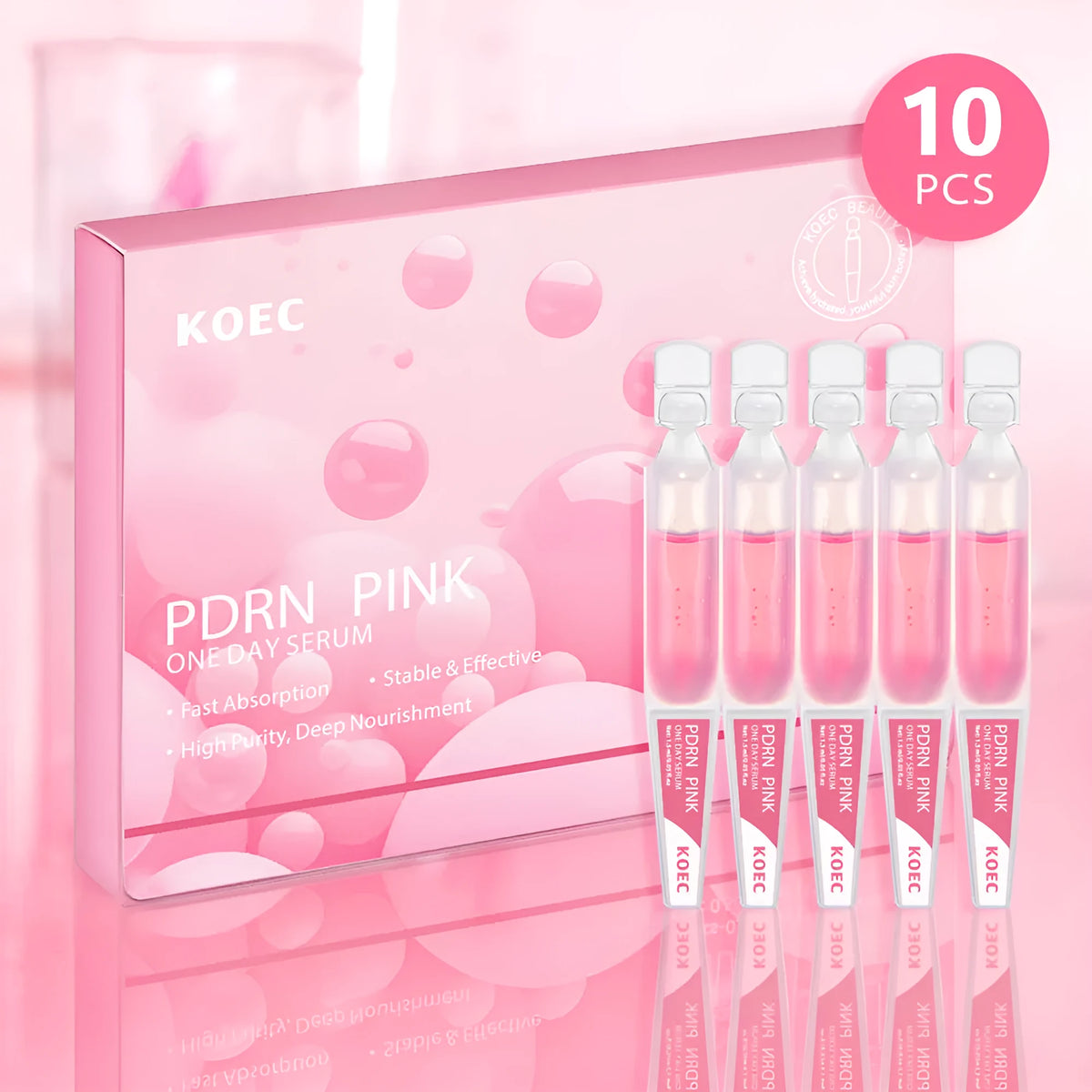 KOEC powder polypeptide disposable moisturising essence sheets 10 pack with individual 1.5ml capacity