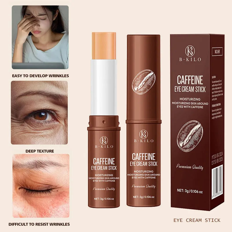 Caffeine eye cream stick for hydrating and reducing fine lines and dark circles