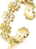 Geometric toe ring with copper plating and 14K gold finish, showing rhinestone decoration