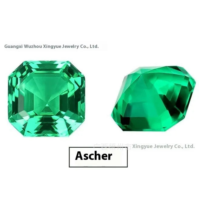 Columbian green cultivated emerald loose stone in round and emerald cut shapes for jewellery making