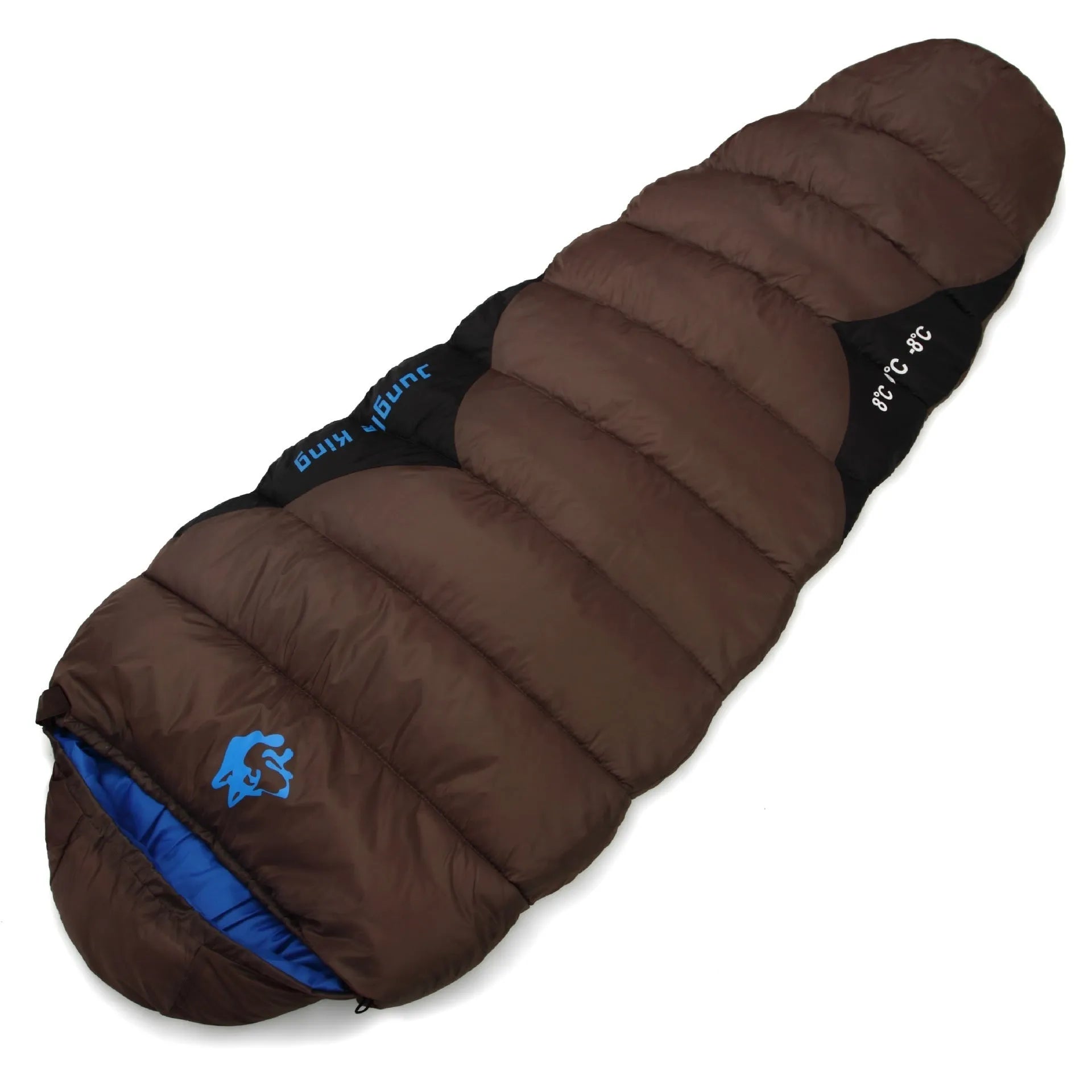 Cotton camping sleeping bag with compression sack in Army Green colour.