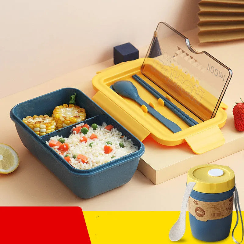Green four-layer partitioned plastic bento box with Nordic style design