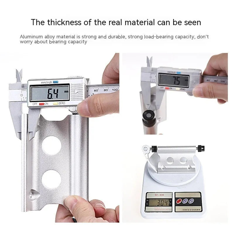 Silver metal bicycle front fork quick release fixing clip for accessory mounting