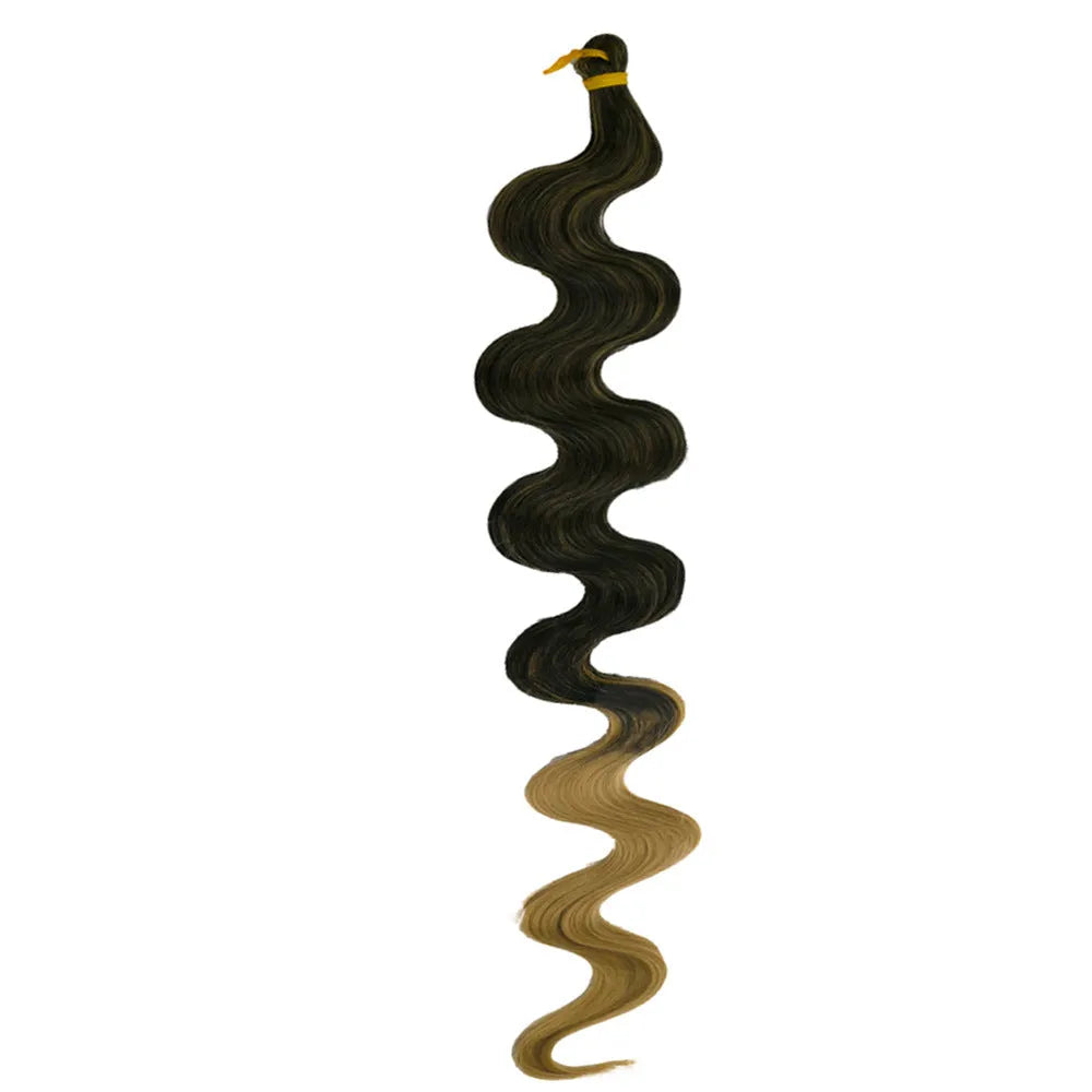 Wine red synthetic crochet braiding hair with big waves, shown at 24 inches length.