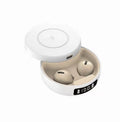 Mini semi-in-ear wireless headphones with charging case in black, blue or white colours