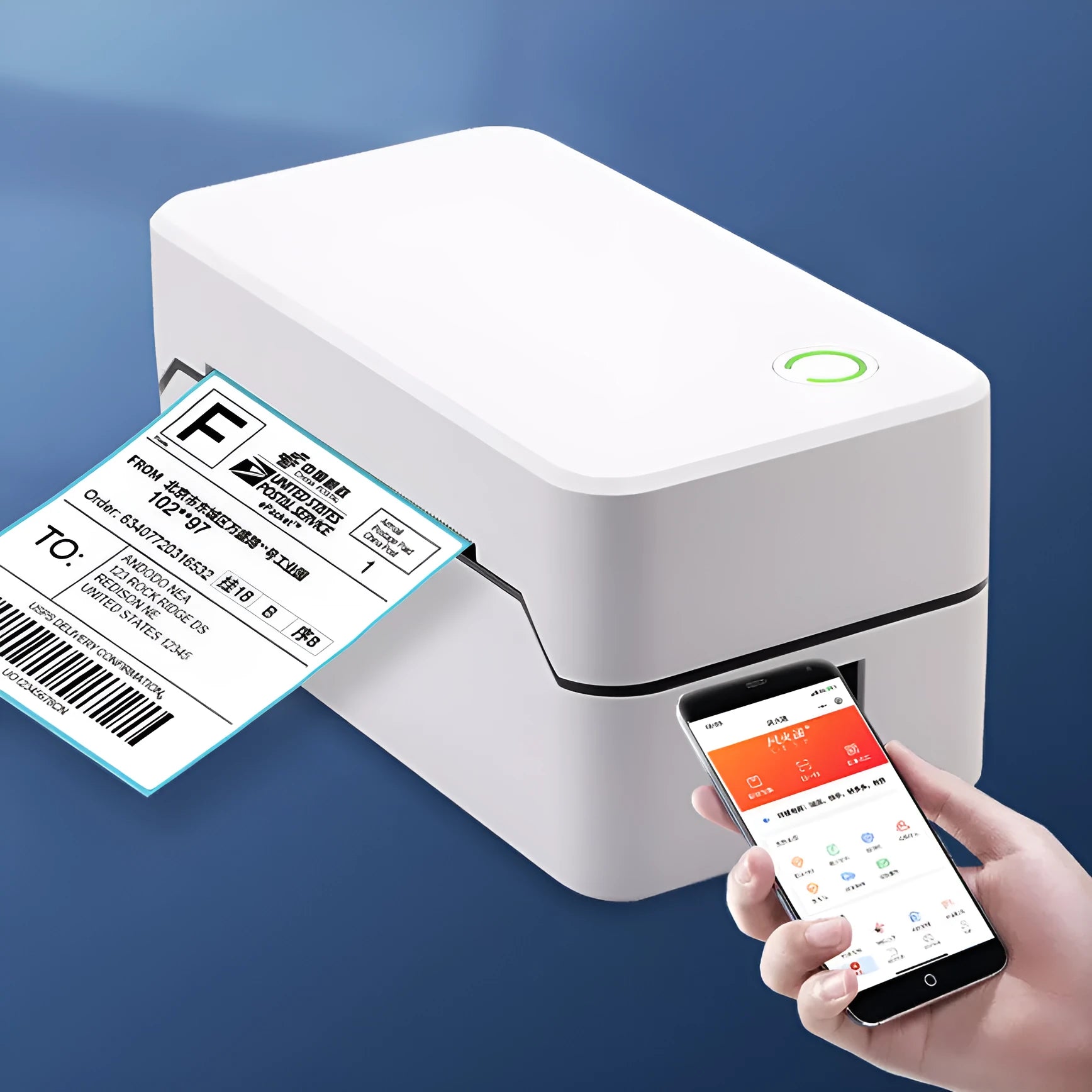 Thermal express single electronic surface printer with compact dimensions and Bluetooth connectivity