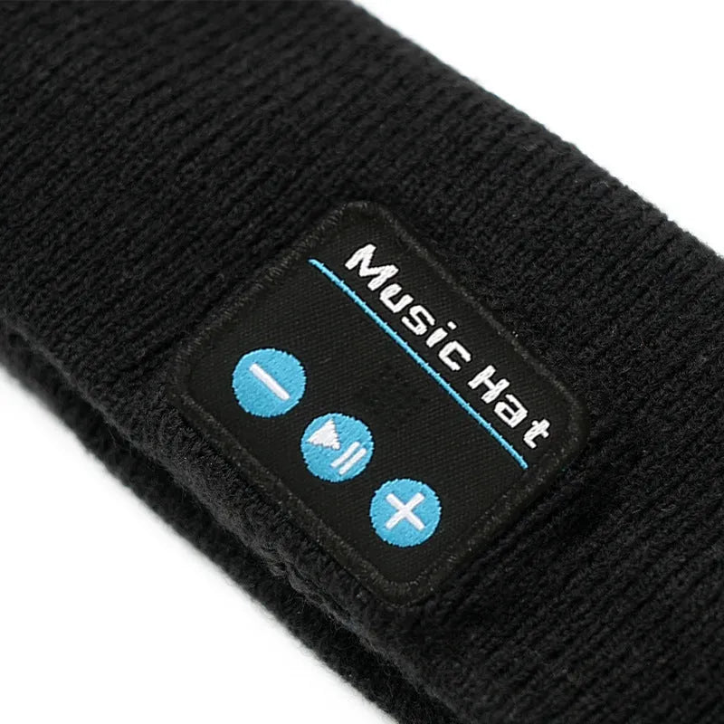 Bluetooth 5.4 sports headband with removable washable fabric and integrated wireless earphones