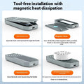 Silver aluminium external SSD enclosure for M.2 drives with Thunderbolt 4 and USB4 40Gbps connectivity.